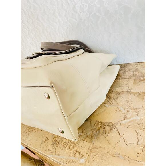 Coach penelope F18890 white gray Leather large Satchel BAG shoulder bag tote - Picture 8 of 10